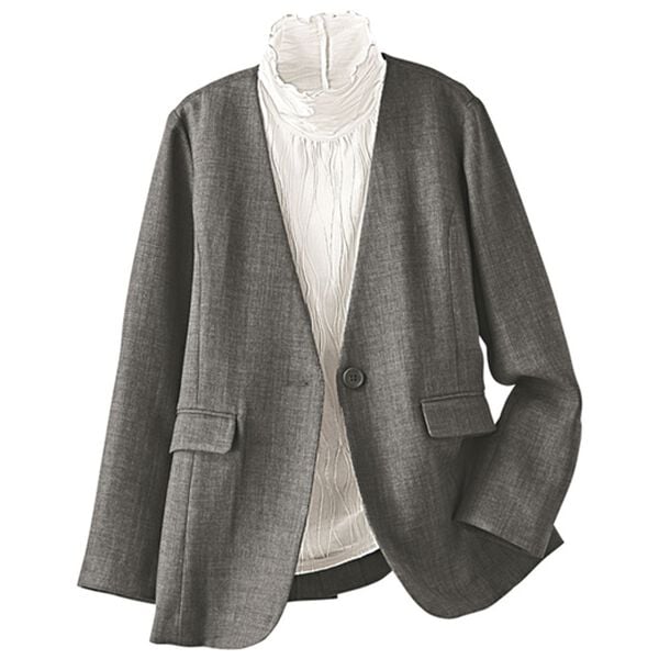 BELLUNA（ベルーナ）の「＜楽スタフィット＞ツイード調ノーカラージャケット（ノーカラージャケット）」｜詳細画像