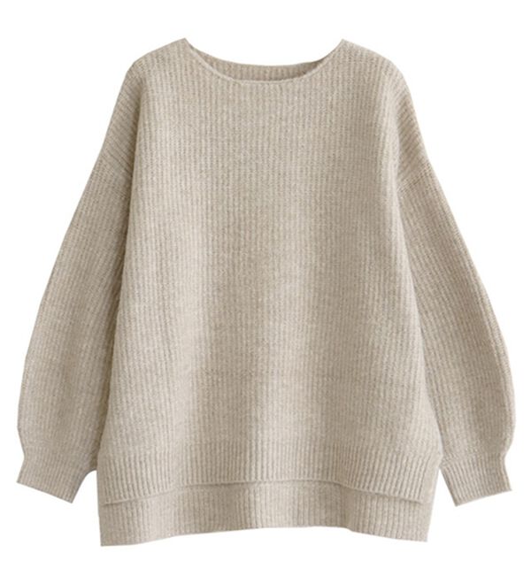 Pierrot（ピエロ）の「【洗濯機で洗える】ネックが選べるふんわりボリューム袖ニット（ニット・セーター）」｜詳細画像