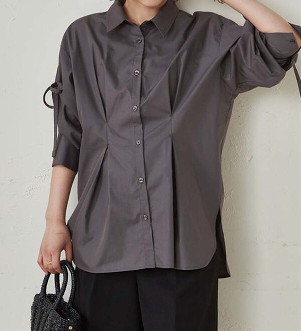 RANAN（ラナン）の「ウエストタック袖リボンシャツ（シャツ）」｜詳細画像