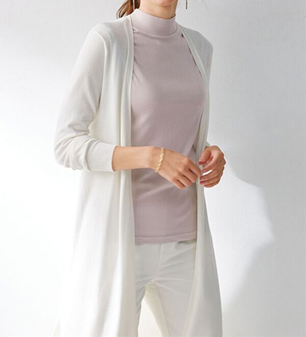 LAVIENNE（ラヴィエンヌ）の「【UVカット】綿１００％スリーブレスハイネックプルオーバー＜カラフルコットン＞（肌着・インナーウェア）」｜詳細画像