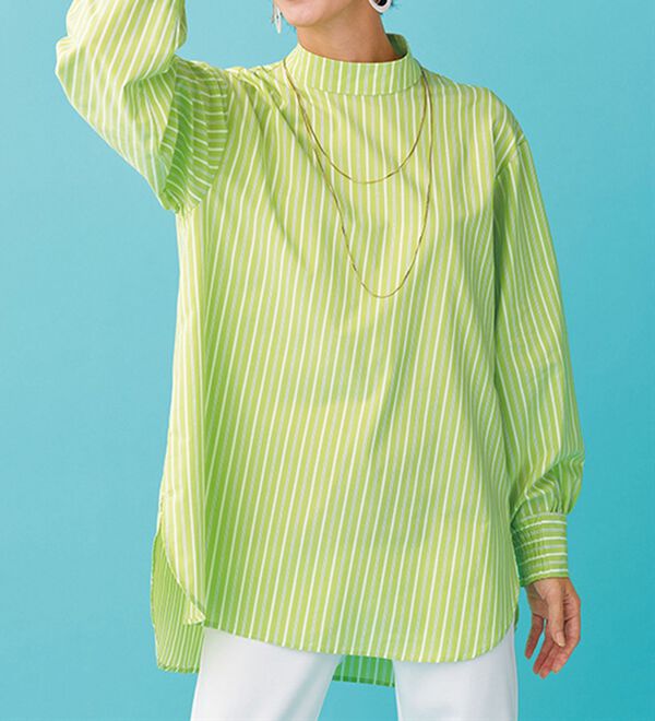 BELLUNA（ベルーナ）の「＜ＳＯＬＯＴＥＸ（Ｒ）＞ストレッチハイネックブラウス（ブラウス）」｜詳細画像