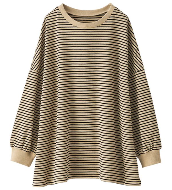 BELLUNA（ベルーナ）の「ゆったり体型カバー！ボーダープルオーバー（カットソー）」｜詳細画像