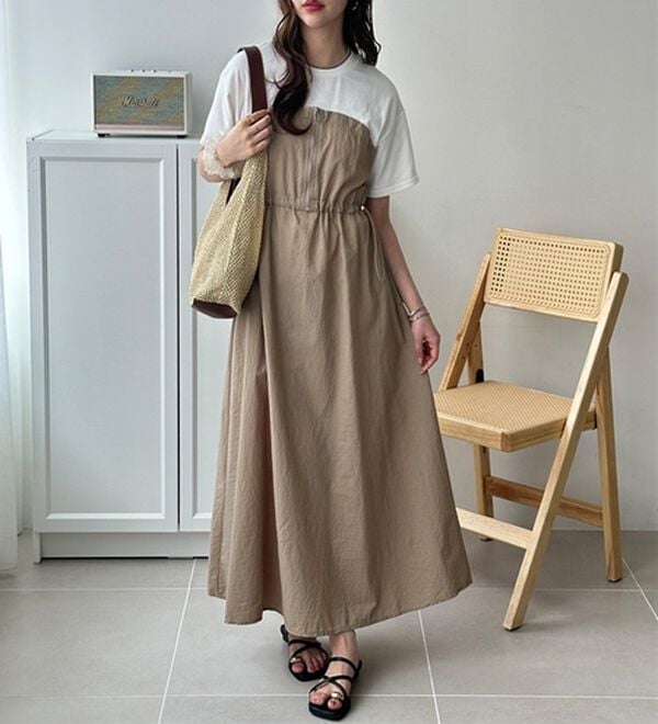 GeeRA（ジーラ）の「ハーフジップビスチェドッキングワンピース（その他ワンピース）」｜詳細画像