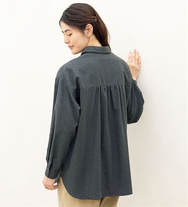 ルフラン（ルフラン）の「【３色組】ねこいっぱいのモノトーンシャツ（シャツ）」｜詳細画像