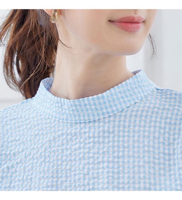 alotta（アロッタ）の「ギンガムチェックパフ袖ブラウス（ブラウス）」｜詳細画像