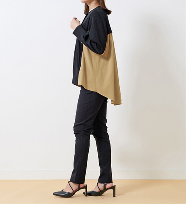 BELLUNA（ベルーナ）の「【Ｌａｇｒｉｌｕａ】異素材切替バックフレアー配色カーディガン（その他カーディガン）」｜詳細画像