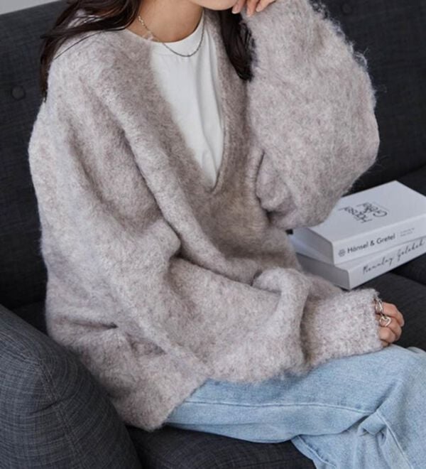 RANAN（ラナン）の「ディープキーネックシャギーニット（ニット・セーター）」｜詳細画像