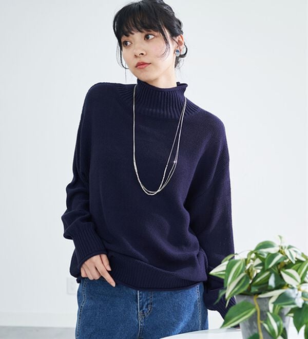 BELLUNA（ベルーナ）の「肌と仲良くなれる鹿のこ編ウォッシャブルニット（ニット・セーター）」｜詳細画像