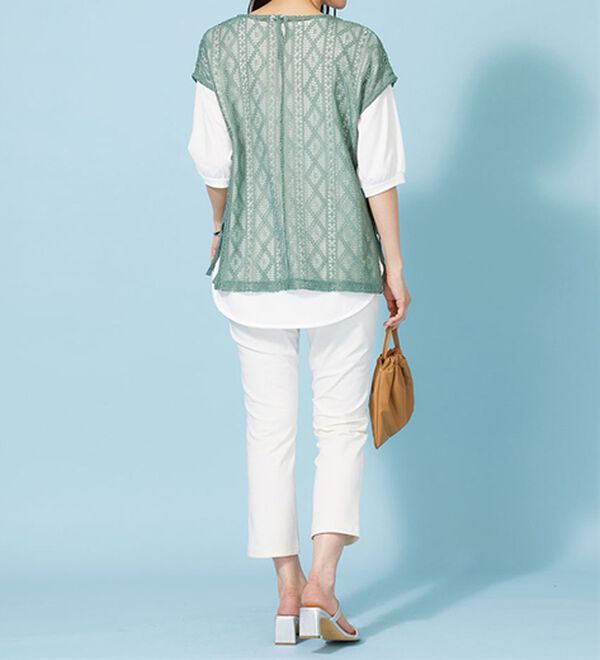 BELLUNA（ベルーナ）の「ラッセルレースサイドリボンアンサンブル（アンサンブル）」｜詳細画像