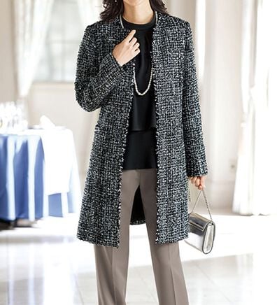 BELLUNA（ベルーナ）の「【３点セット】ツイード素材ロングジャケットパンツ３点セット（その他スーツ）」