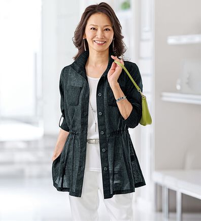 BELLUNA（ベルーナ）の「＜さらりと涼やか！＞杢調プリントデザインジャケット（その他ジャケット）」