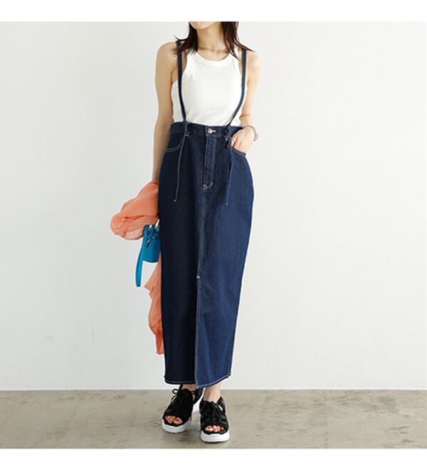 GeeRA（ジーラ）の「フロントスリットナローデニムスカート（ロングスカート）」｜詳細画像