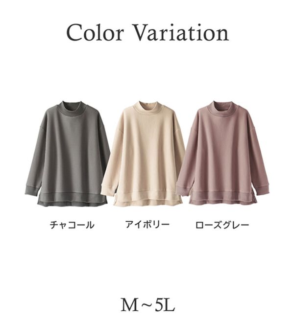 BELLUNA（ベルーナ）の「 【快適Ｌａｂ．】ワッフル素材裏ボアハイネックプルオーバー（カットソー）」｜詳細画像