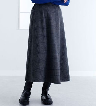 BELLUNA（ベルーナ）の「ウール調素材ラップ風スカート（ロングスカート）」
