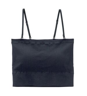 YU'NOW（ユナウ）の「カップ付ショート丈チューブキャミ（ブラトップ・カップ付きインナー）」｜ブラック