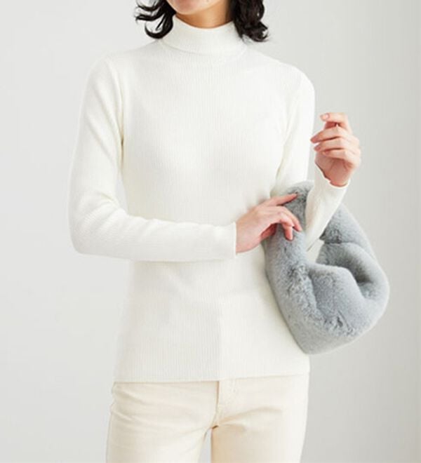BELLUNA（ベルーナ）の「リブニットタートルプルオーバー（ニット・セーター）」｜詳細画像