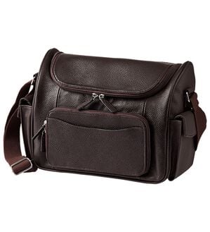 「軽量牛革使いの散策バッグ（メンズショルダーバッグ）」｜ブラウン