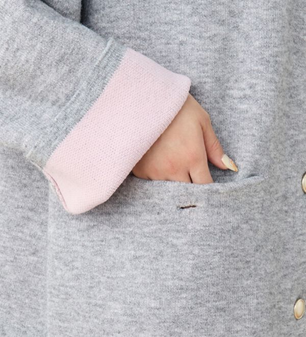 RANAN（ラナン）の「裏配色ゴールド調ボタンニットコーディガン（ニットカーディガン）」｜詳細画像