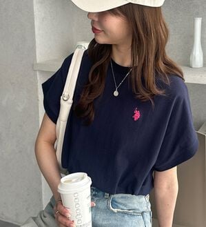 GeeRA（ジーラ）の「【新色追加】【ＵＳ．ＰＯＬＯ．ＡＳＳＮ】綿100％フレンチスリーブＴシャツ（Tシャツ）」｜ネイビー