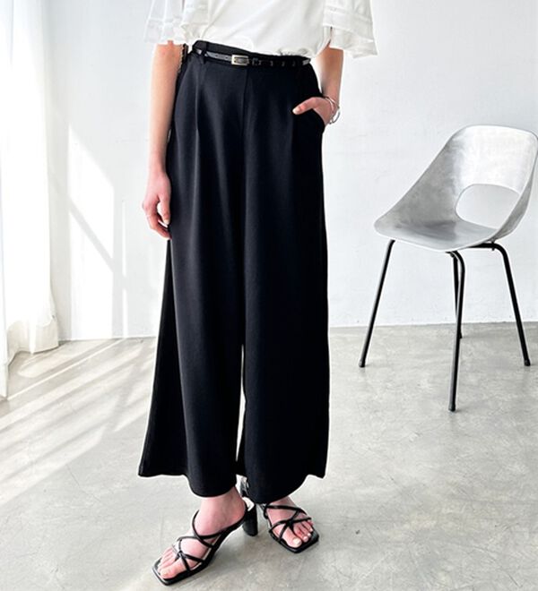 GeeRA（ジーラ）の「接触冷感！美脚ストレッチワイドパンツ（ワイドパンツ・ガウチョ）」｜詳細画像