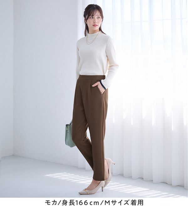 alotta（アロッタ）の「あったか裏起毛カットジョーゼットスリムパンツ（フルレングスパンツ）」｜詳細画像