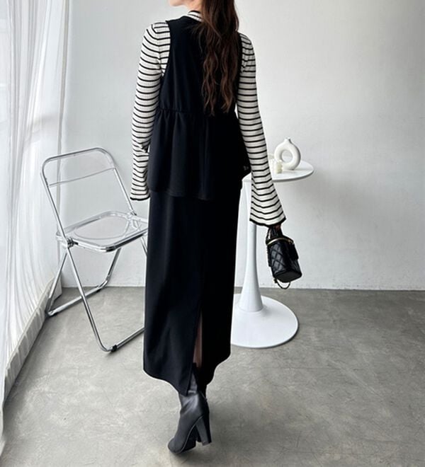 GeeRA（ジーラ）の「楽ちん！ペプラムジャンパースカート（ジャンパースカート）」｜詳細画像