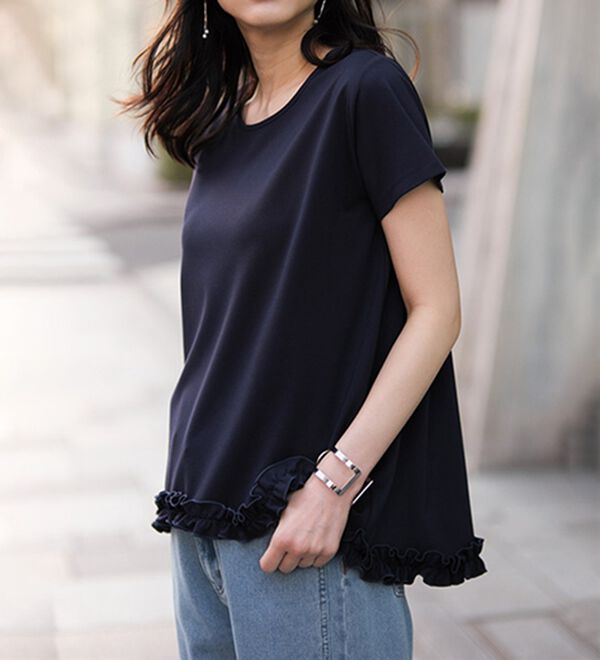 RANAN（ラナン）の「ひんやり！裾フリル使いプルオーバー（カットソー）」｜詳細画像