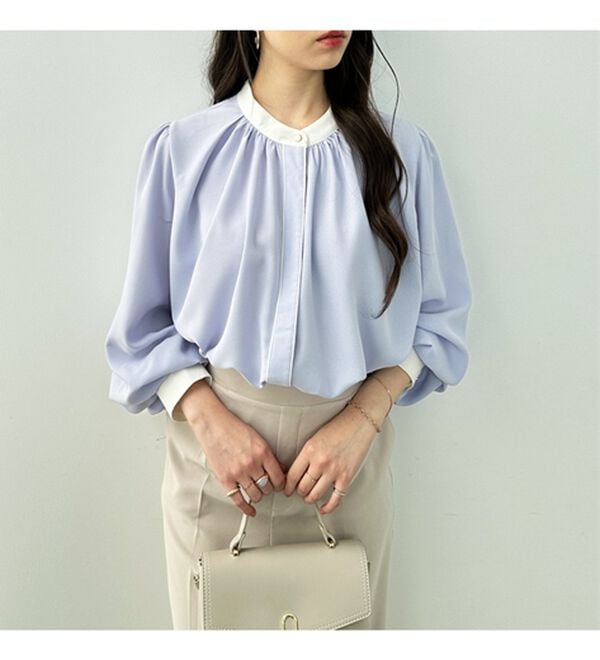 GeeRA（ジーラ）の「前後２ＷＡＹバイカラーブラウス（ブラウス）」｜詳細画像