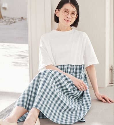 Viola e Viola（ヴィオラ エ ヴィオラ）の「さらひやりコーデ楽ちんドッキングワンピ―ス（ドッキングワンピース）」
