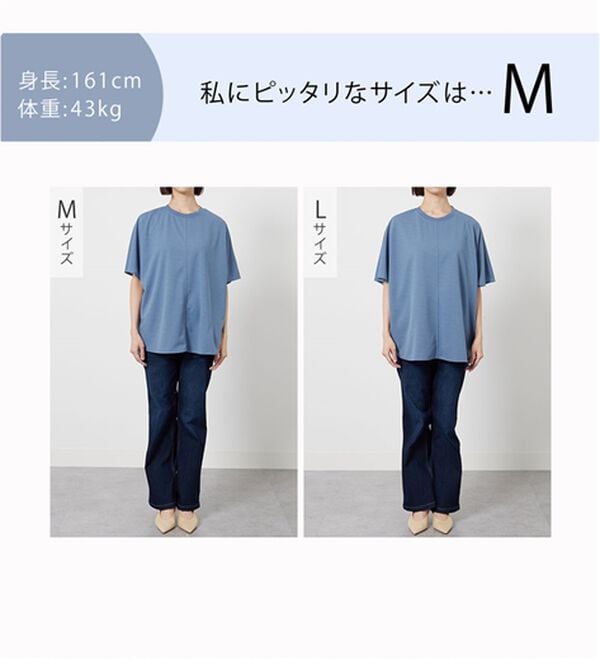 BELLUNA（ベルーナ）の「【接触冷感】Ｔシャツ感覚なのにきちんとブラウス見え！半袖プルオーバー（カットソー）」｜詳細画像