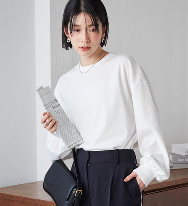 RANAN（ラナン）の「多機能ベーシックオーバーサイズ長袖Tシャツ（Tシャツ）」｜詳細画像