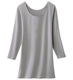 LAVIENNE（ラヴィエンヌ）の「テンセル（ＴＭ）繊維コットン混７分袖インナー（肌着・インナーウェア）」｜シルバーグレー