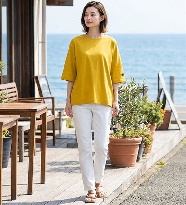 ルフラン（ルフラン）の「【５色組】＜さらりコットン＞ゆったりＴシャツ（Tシャツ）」｜詳細画像