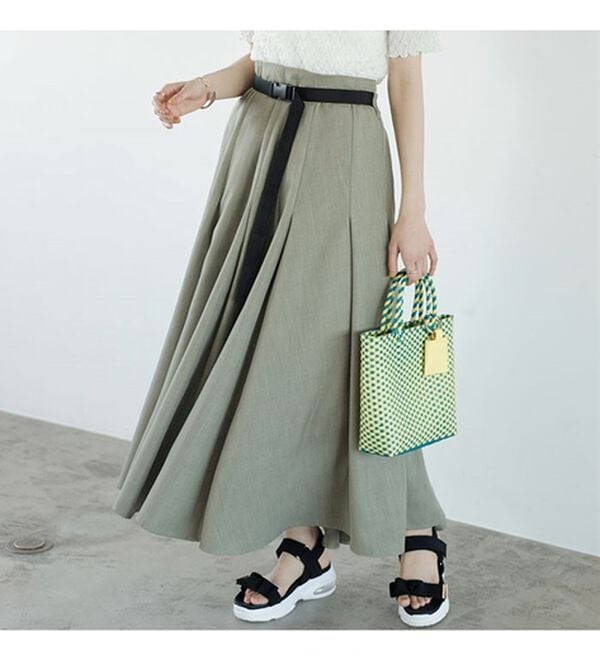 GeeRA（ジーラ）の「ワークベルト付フレアースカート（ロングスカート）」｜詳細画像