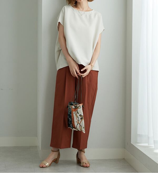 BELLUNA（ベルーナ）の「【ヨコストレッチ・紫外線カット・選べる2丈】サラもちライト快適ワイドパンツ（ワイドパンツ・ガウチョ）」｜詳細画像