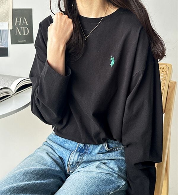 GeeRA（ジーラ）の「【Ｕ．Ｓ．ＰＯＬＯ ＡＳＳＮ】オーバーサイズ刺しゅうロンＴ（カットソー）」｜詳細画像