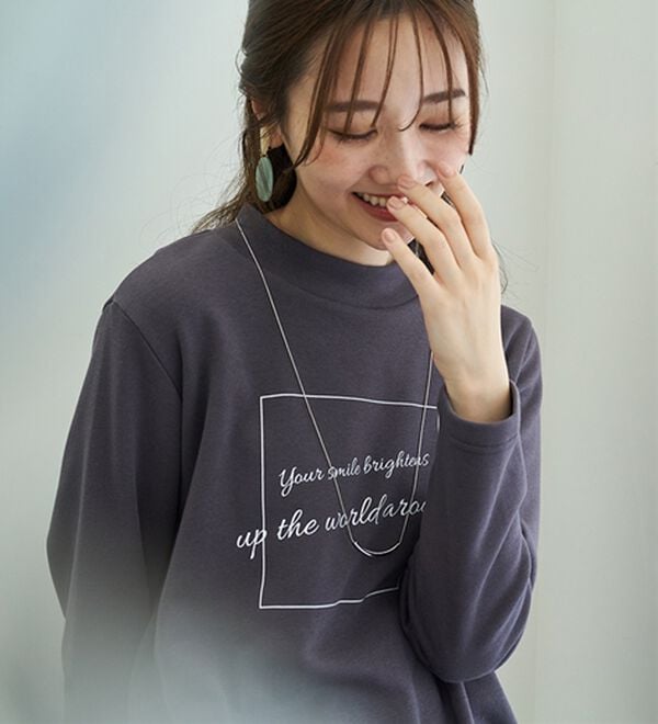 BELLUNA（ベルーナ）の「まるで着る毛布！静電防止付裏ファーロゴプルオーバー（カットソー）」｜詳細画像