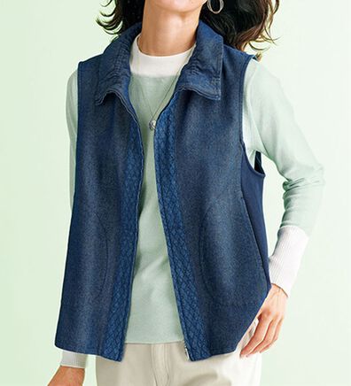 BELLUNA（ベルーナ）の「デニム素材切替デザインベスト（ベスト）」