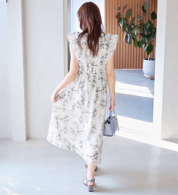 alotta（アロッタ）の「ニュアンス花柄ラッフルデザインワンピース（その他ワンピース）」｜詳細画像