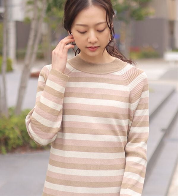 A HAPPY MARILYN（アハッピーマリリン）の「【ＬＬ～４Ｌ】トライボーダー ラグランニットプルオーバー（ニット・セーター）」｜詳細画像