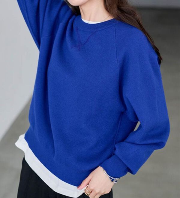 RANAN（ラナン）の「パチパチしにくい！大人のきれいめトレーナーニット（ニット・セーター）」｜詳細画像