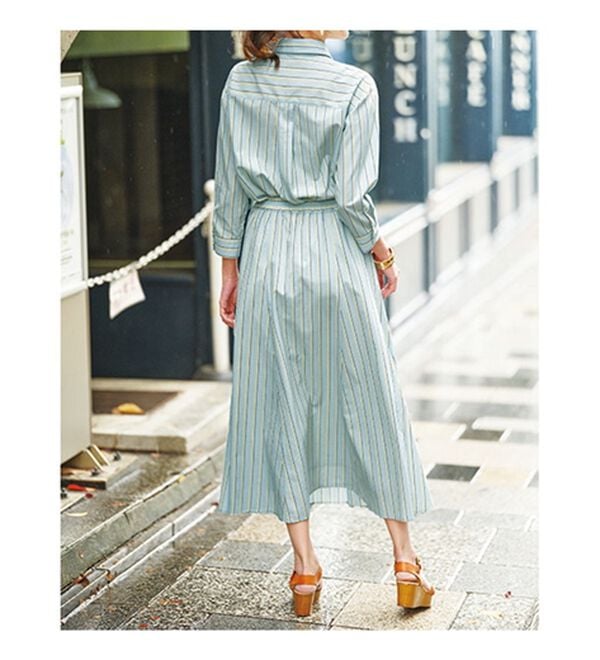 BELLUNA（ベルーナ）の「即コーデ完成！綿１００％ストライプ柄セットアップ（セットアップ）」｜詳細画像