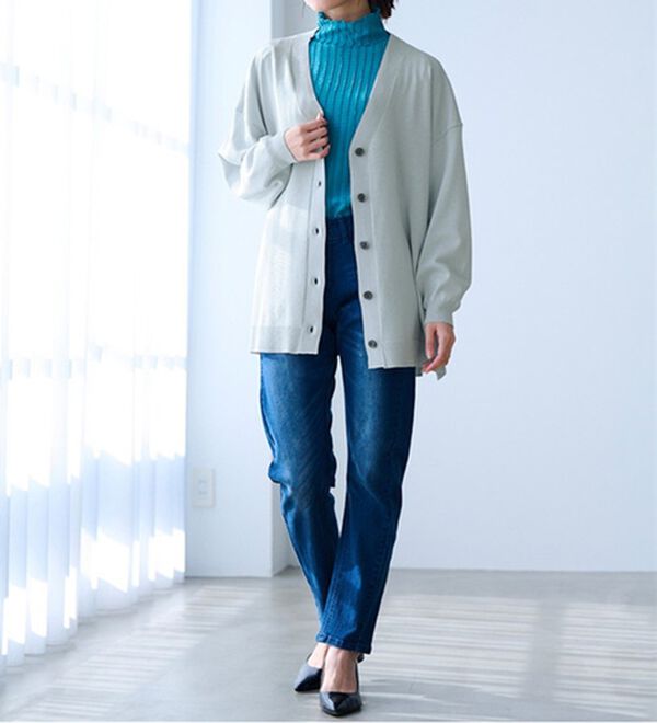 RANAN（ラナン）の「洗える！キレイ見え！ワイドシルエットＶネックカーディガン（ニットカーディガン）」｜詳細画像