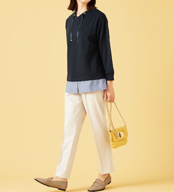 BELLUNA（ベルーナ）の「ワイドネックデザインシャツ切替チュニック（チュニック）」｜詳細画像