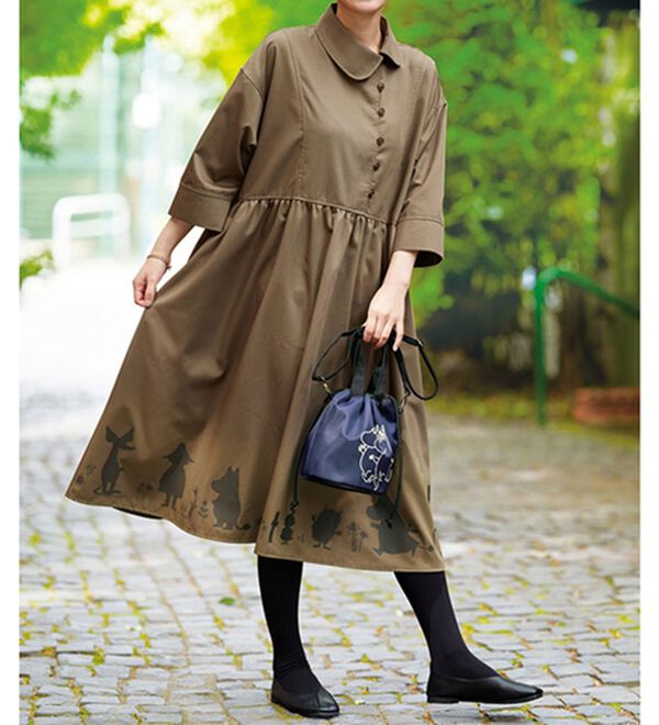 BELLUNA（ベルーナ）の「【ムーミン】シルエット柄ワンピース（その他ワンピース）」｜モカ