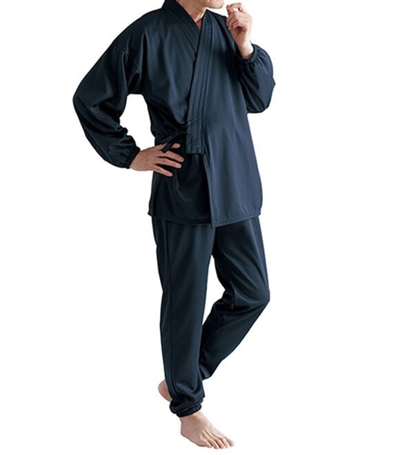 「【２着組】ゴロ寝できちゃうらくちんジャージ作務衣（メンズ和装・浴衣・和装グッズ）」｜詳細画像