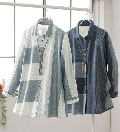 ルフラン（ルフラン）の「【２色組】日よけに便利な綿１００％シャツジャケット（シャツ）」