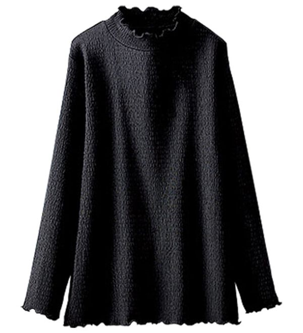 BELLUNA（ベルーナ）の「ジャカード素材メローデザインプルオーバー（カットソー）」｜黒