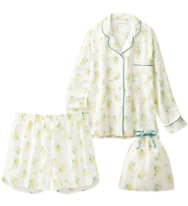 YU'NOW（ユナウ）の「【３点セット】綿100％テーラーシャツパジャマ（パジャマ・ルームウェア）」｜詳細画像