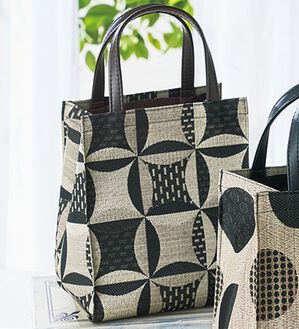 「尾州織　ジャカード手提げバッグ（ハンドバッグ）」｜ムーラン